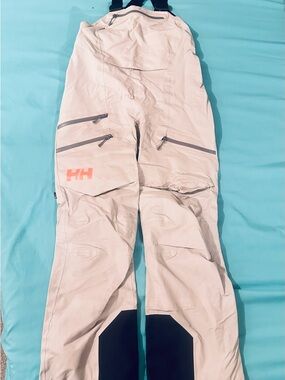 Helly Hansen Light Grey Ski Bib Pants Size Medium